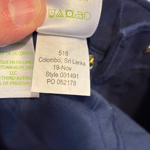 Lilly Pulitzer South Ocean Skinny Crop True Navy Fringe Cuff Pants - Picture 12 of 12